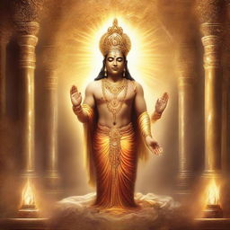 Depict an interpretation of God, embodying benevolence, wisdom, and power. Use soft, heavenly lighting to illuminate God, creating an aura of divinity and majesty. The overall image should evoke a sense of awe and reverence