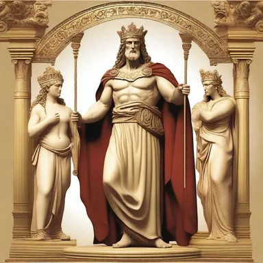 In Greek mythology, the gods and goddesses were often appareled in magnificent robes and crowns.