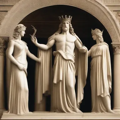 In Greek mythology, the gods and goddesses were often appareled in magnificent robes and crowns.