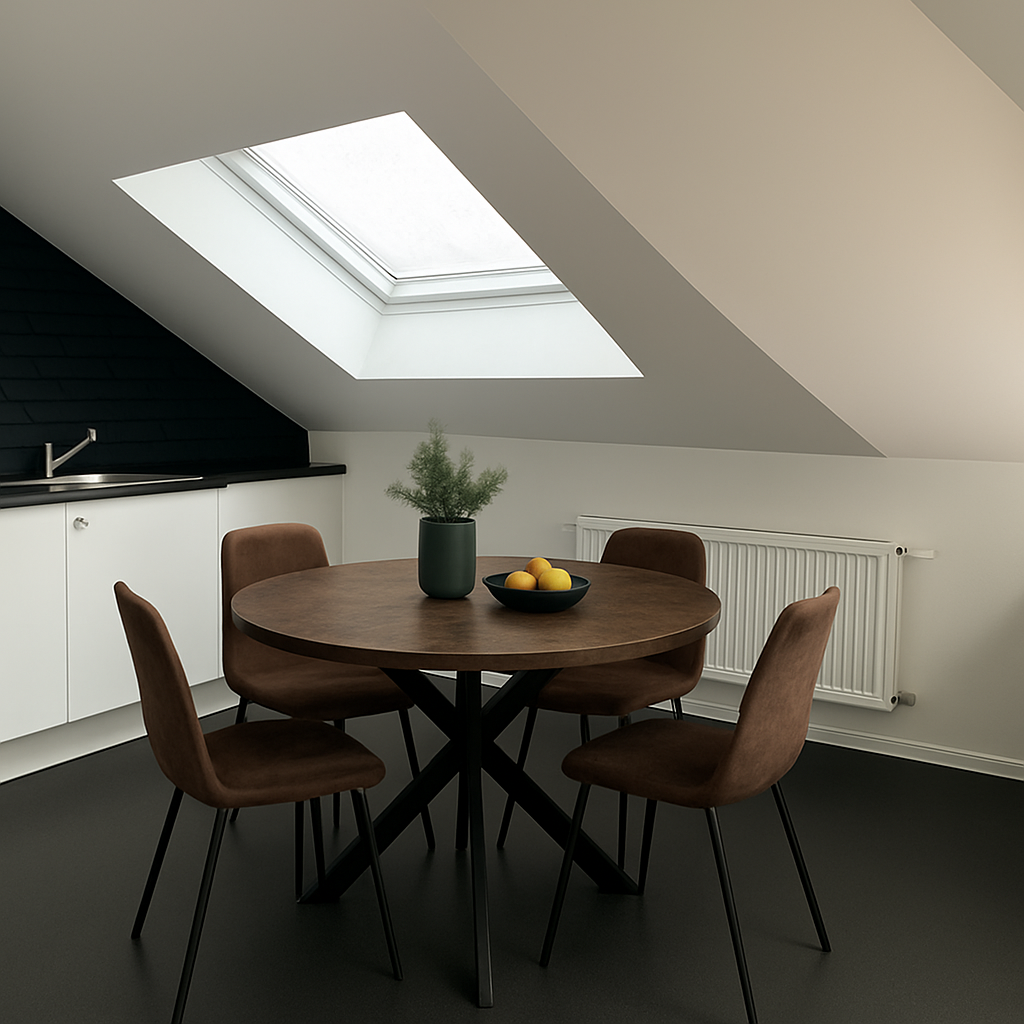 Can you please help me visualize this exact space but with these table instead?
