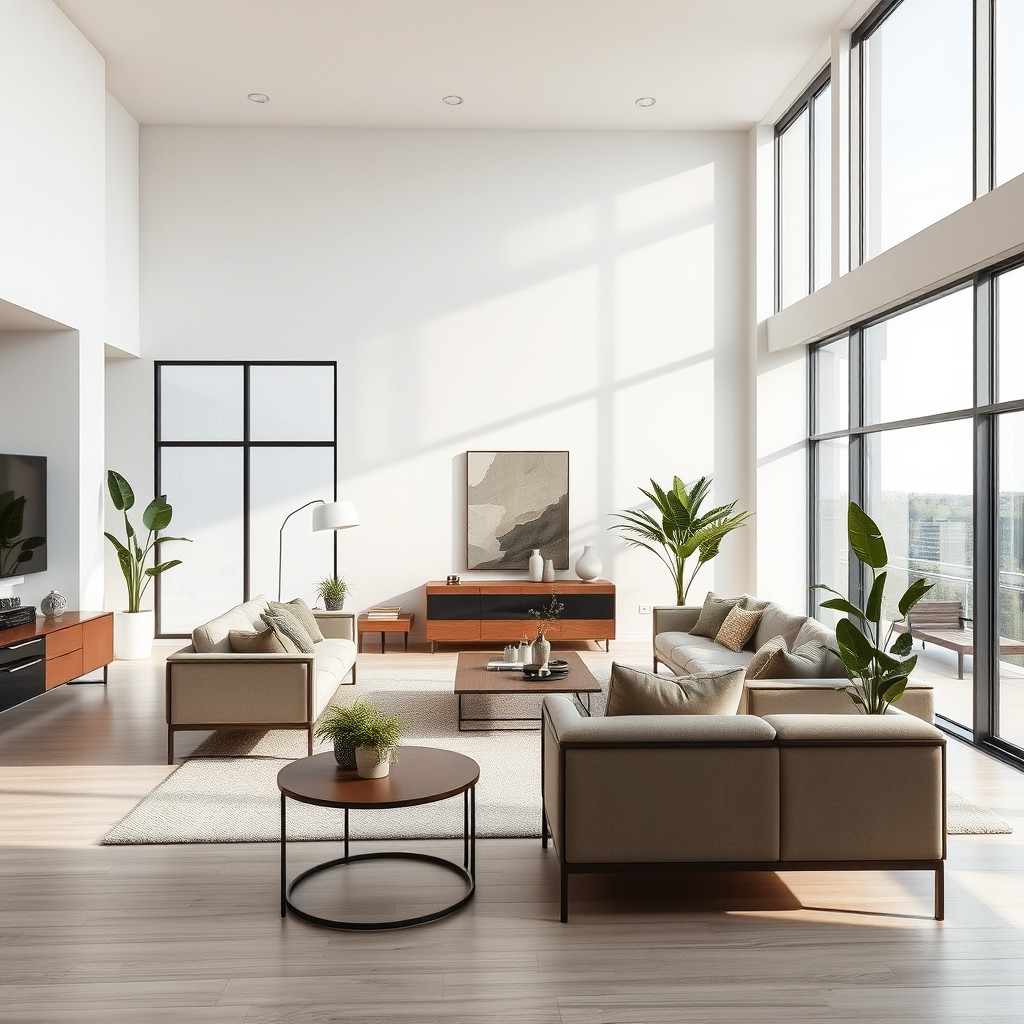 A modern interior design that emphasizes simplicity and sophistication
