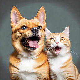 The cat and dog now at the extreme peak of anger, their expressions radiating intense fury, eyes burning furiously, teeth menacingly bared, and fur wildly bristled.