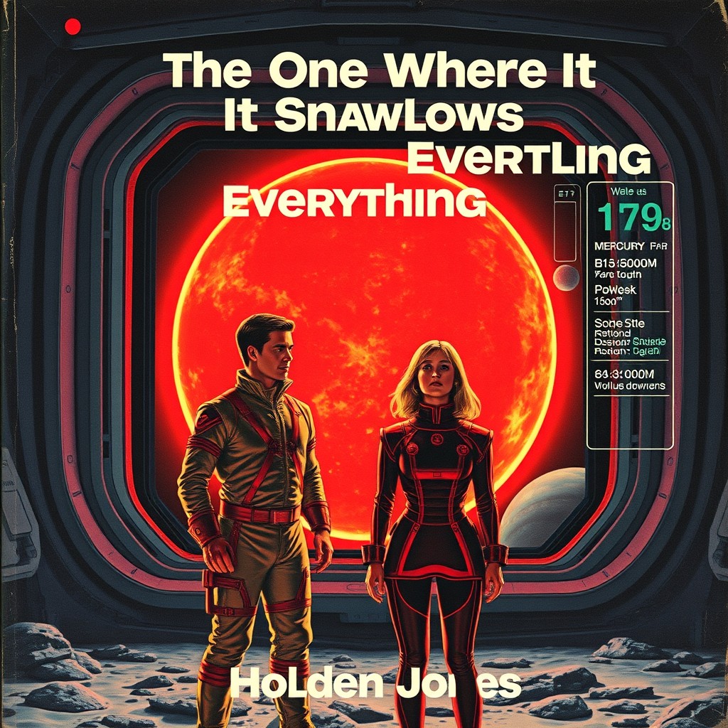 A vintage science fiction book cover featuring a man and a woman in their thirties, standing inside a futuristic moon base