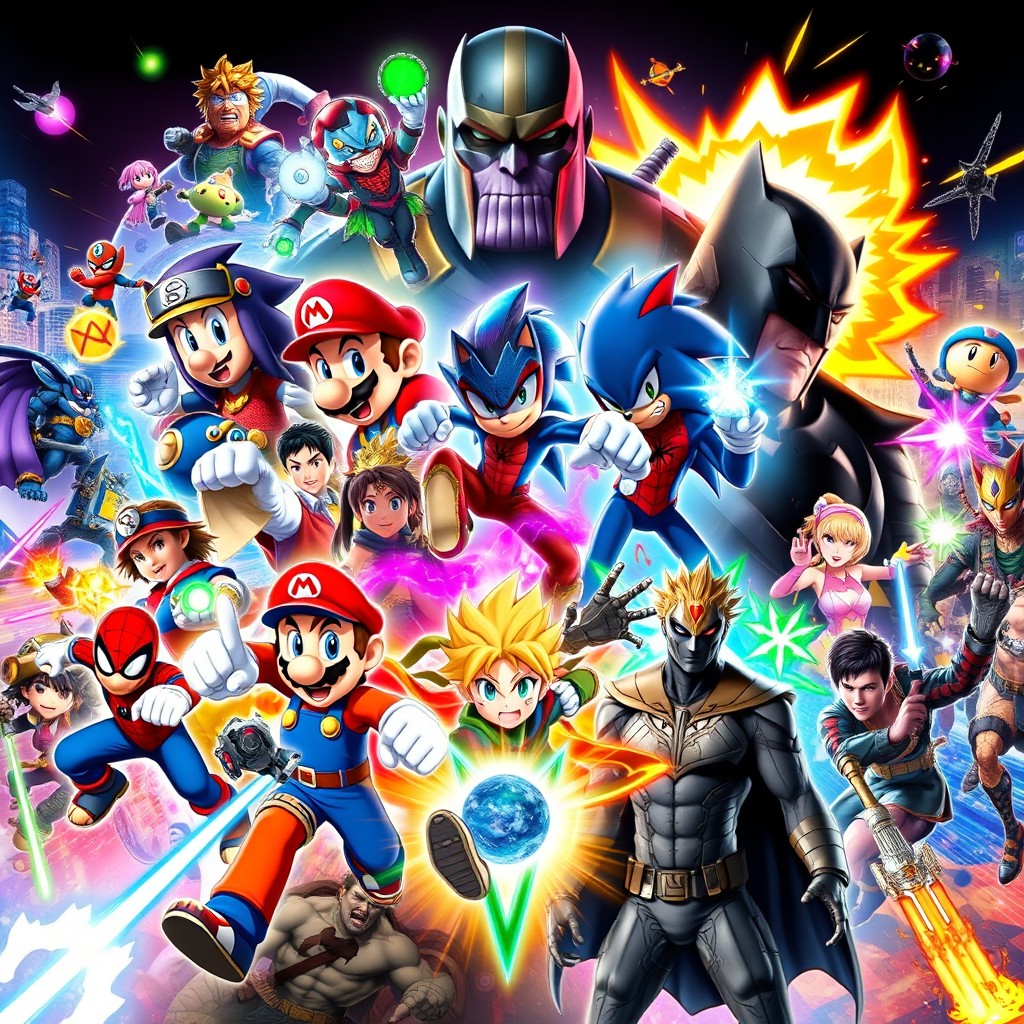 Epic Collage of Video Game and Comic Book Heroes | Idyllic