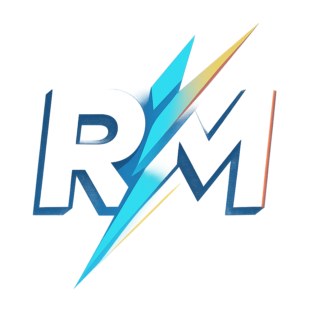 Dynamic 'RM' Logo Design - Modern & Futuristic