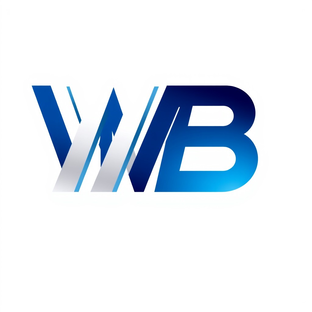A professional logo design for 'WB', featuring a modern and sleek typography