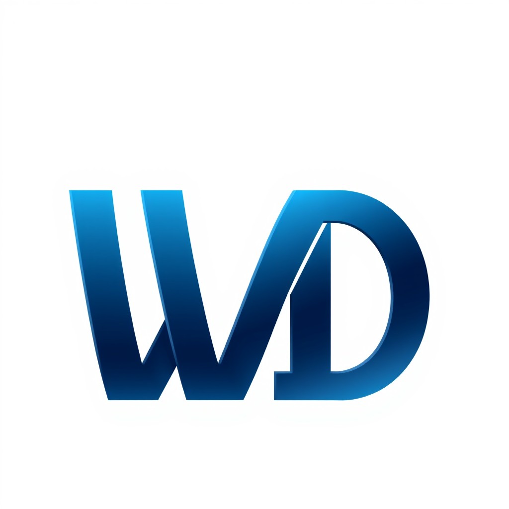 A sleek and modern logo design for 'WB', featuring bold, stylized letters that creatively intertwine the letters 'W' and 'B'