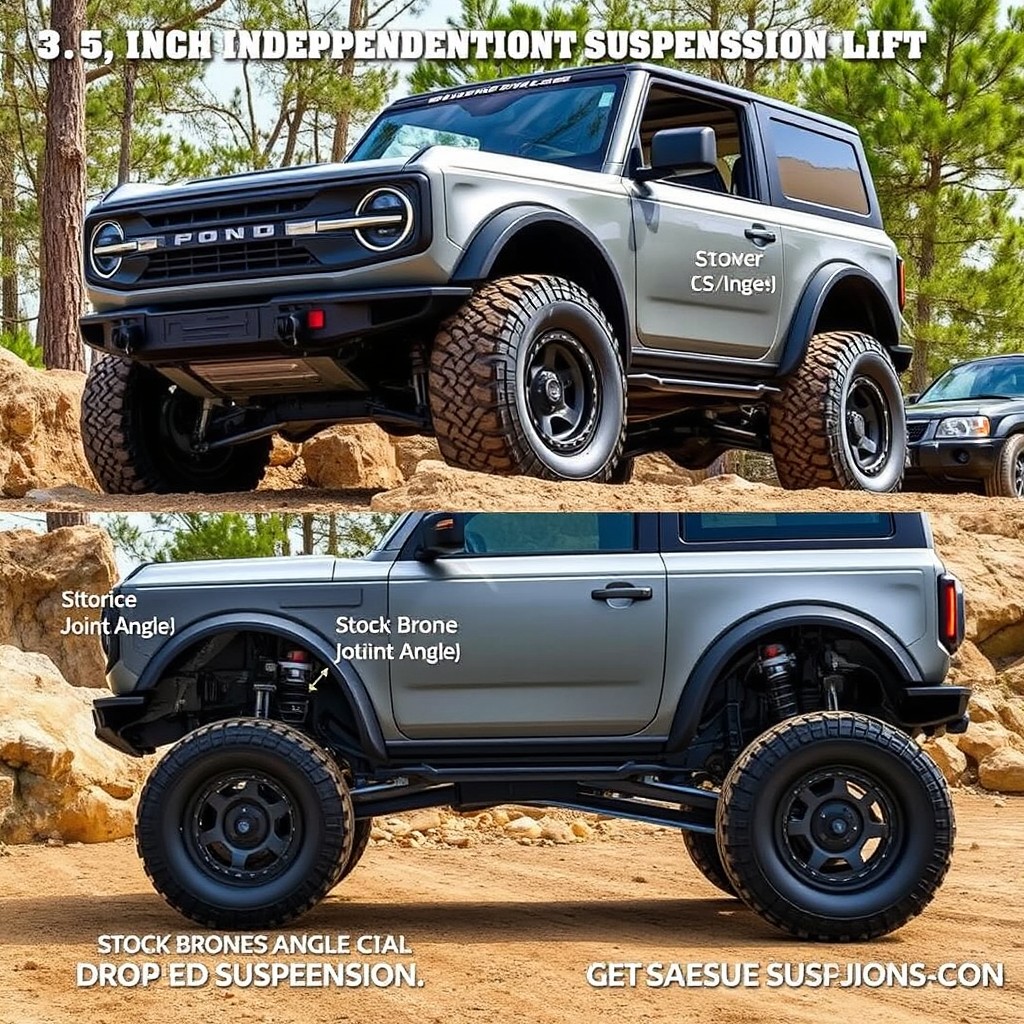A detailed illustration of a lifted Ford Bronco showcasing a 3