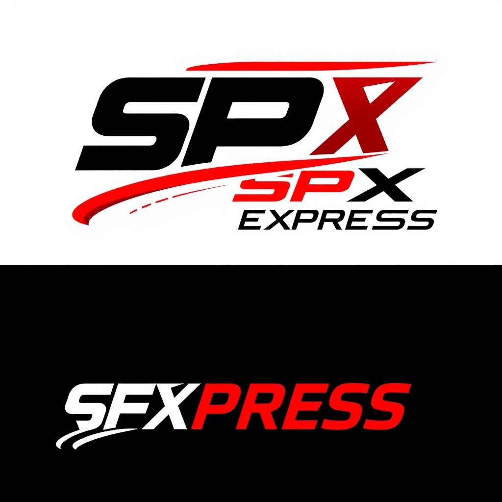 An eye-catching logo design for a company called SPX EXPRESS, featuring modern typography and a sleek, dynamic style