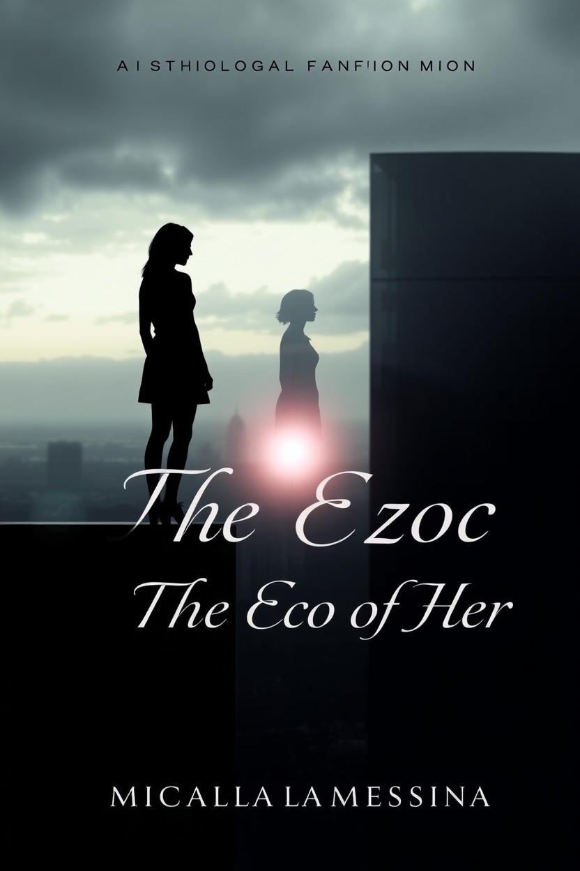 A book cover design for a psychological fanfiction titled “The Echo of Her