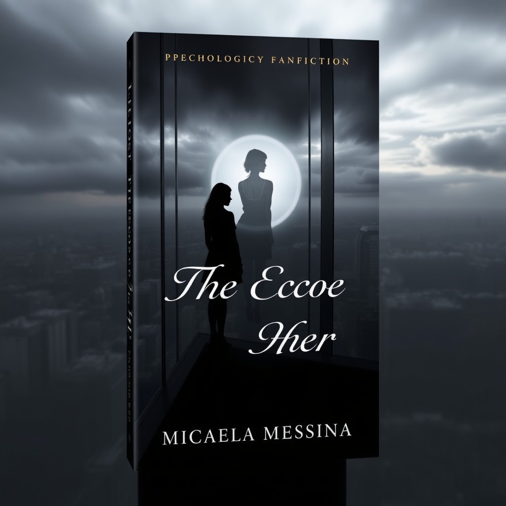 A book cover design for a psychological fanfiction titled “The Echo of Her
