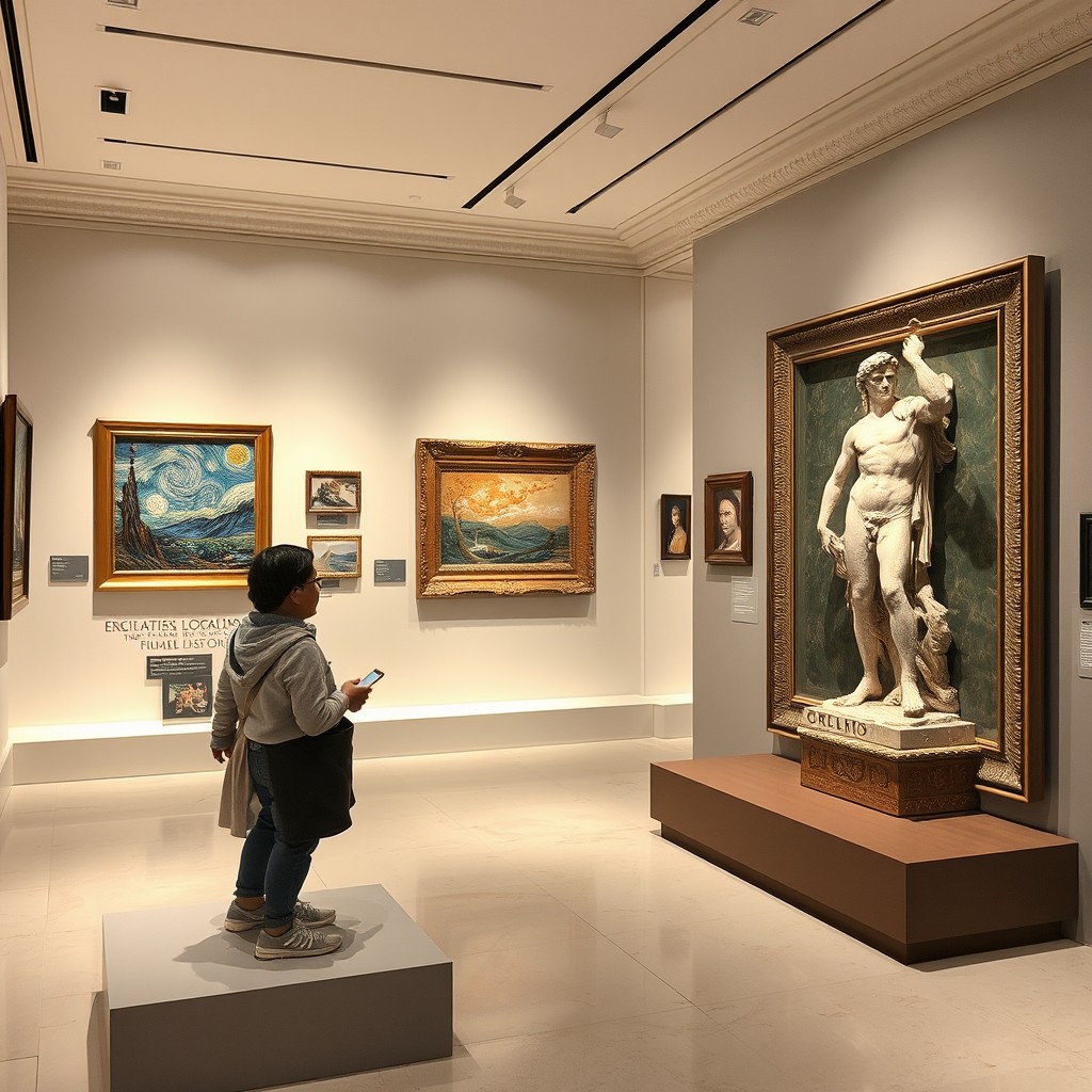 A three-dimensional tactile exhibit designed for visually impaired visitors, showcasing world-famous artworks from around the globe