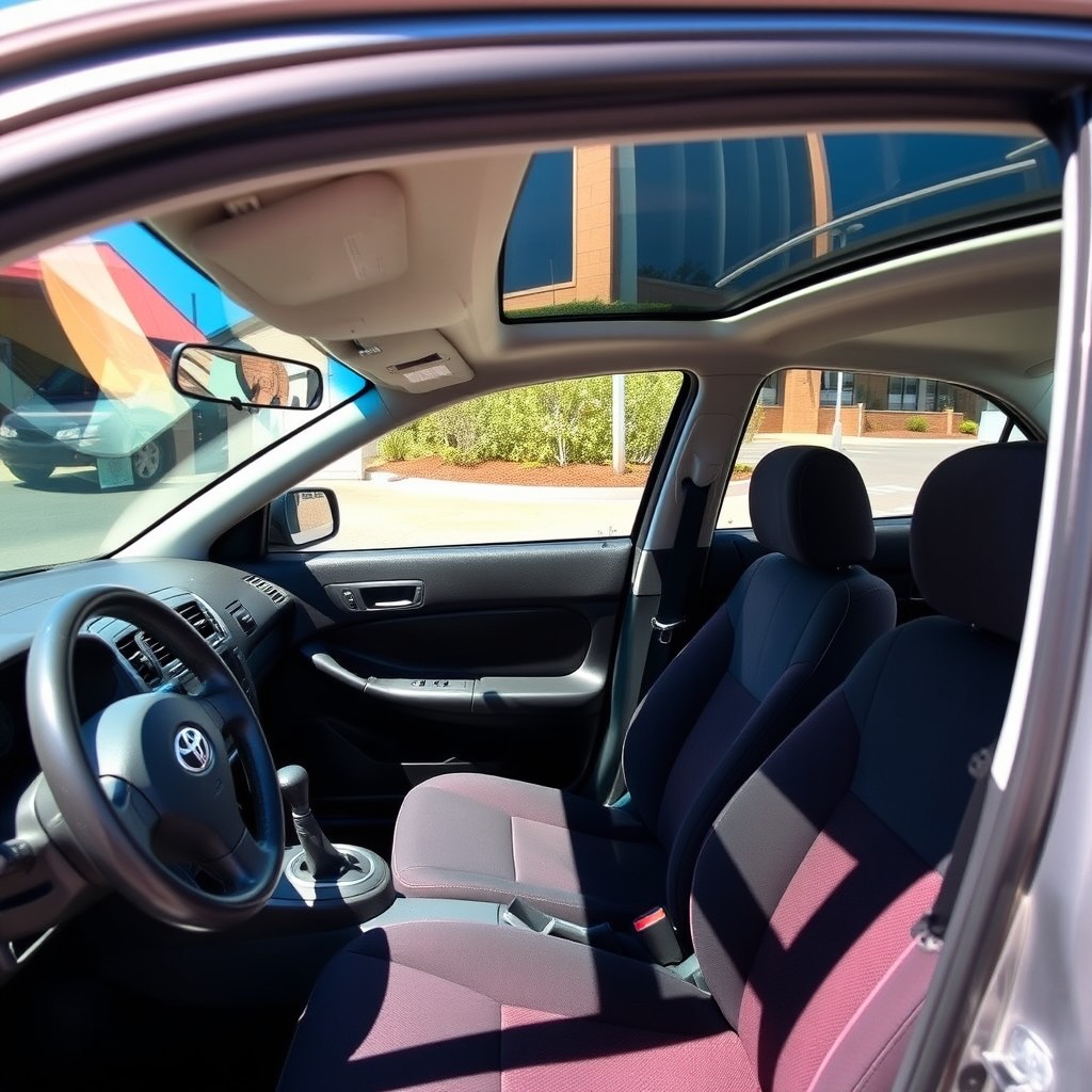A 2001 Toyota Corolla, featuring a classic exterior design complemented with modern interior upgrades