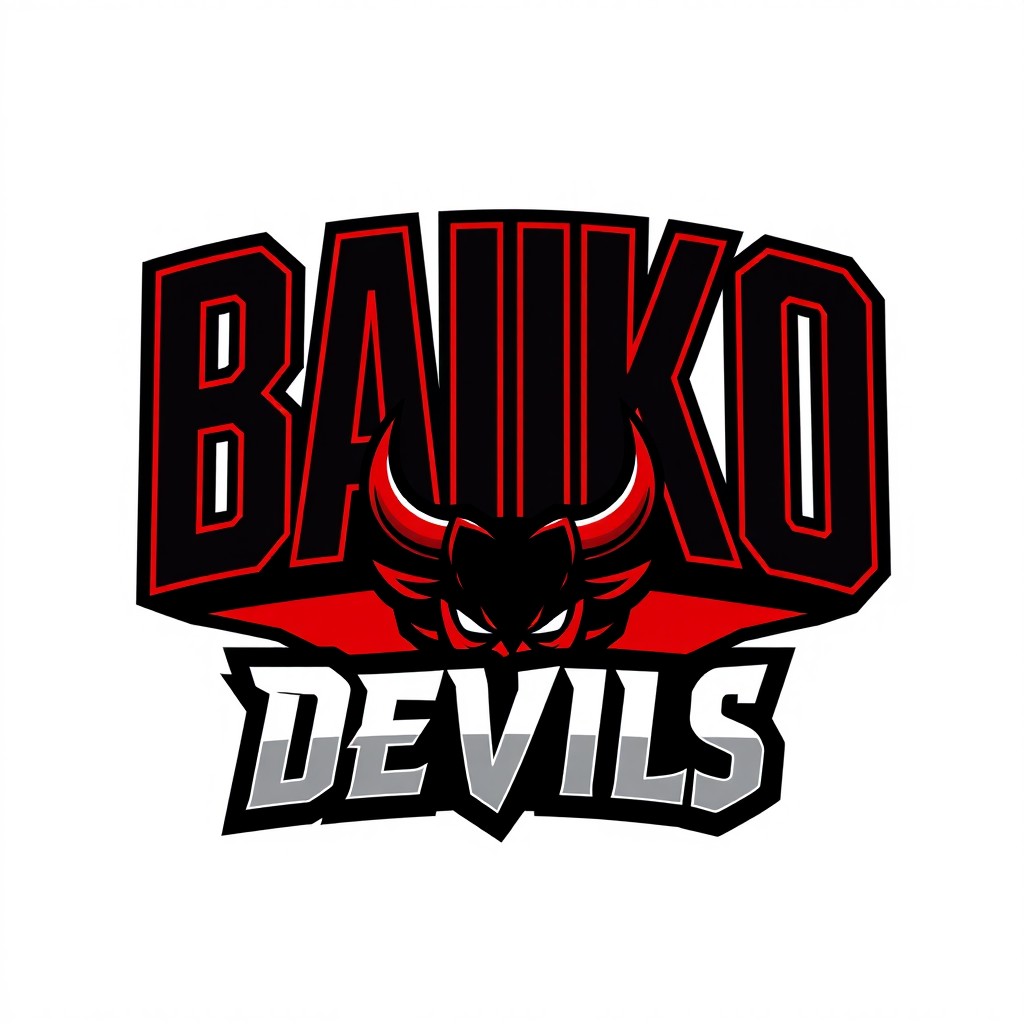 A bold and modern logo for the BAIKO DEVILS, featuring the word 'BAIKO' in striking, capitalized letters with a sleek and edgy font