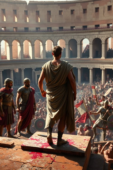 Julius Caesar in Rome: A Tense Glimpse from the Colosseum