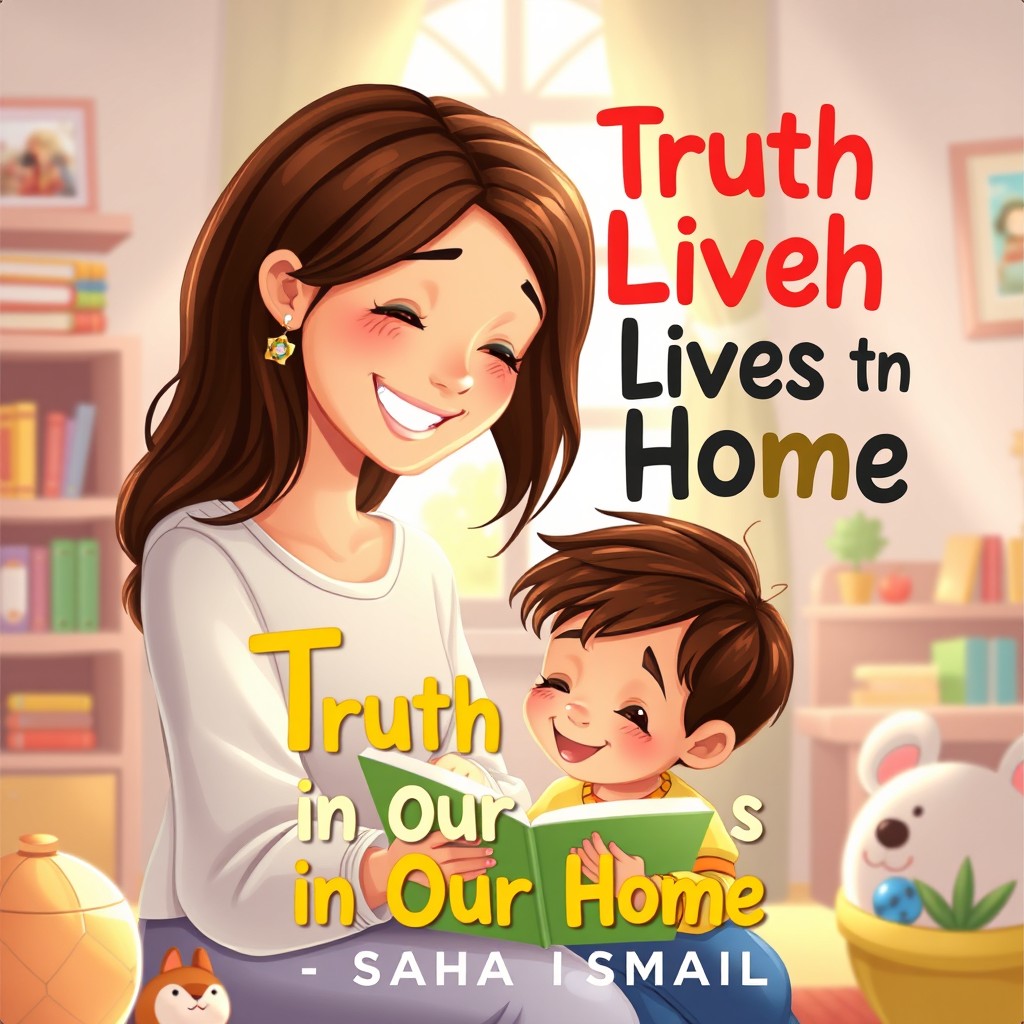 A captivating cover illustration for a children's book titled 'The Truth Lives in Our Home' by author 'SASHA ISMAIL'