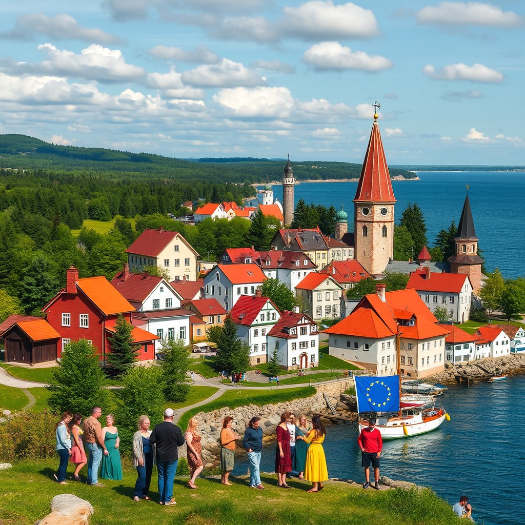 A picturesque view of the Baltic states showcasing the beautiful landscapes, architecture, and vibrant cultures of Latvia, Estonia, and Lithuania