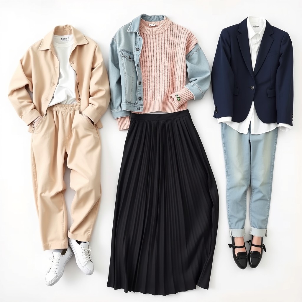 A collection of high-quality aesthetic outfit inspirations displayed on a plain white background