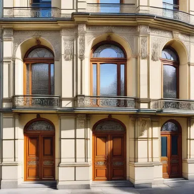 The appellation 'Art Nouveau' is often associated with the architectural and interior design movements of the late 19th and early 20th centuries.