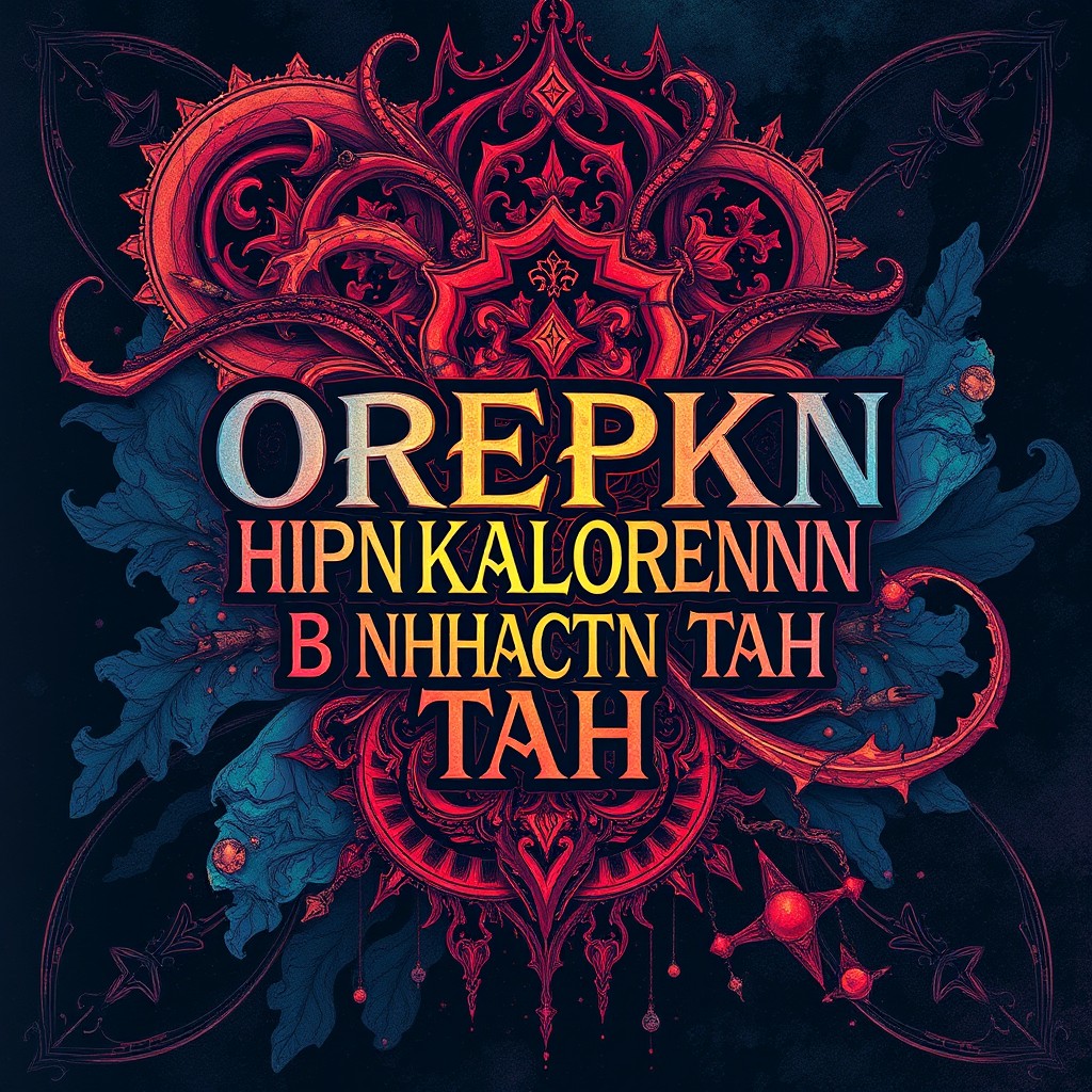An intricate and mysterious poster featuring the enigmatic text 'OREPKN HPNKALORENNN B DNHACTNN TAH'