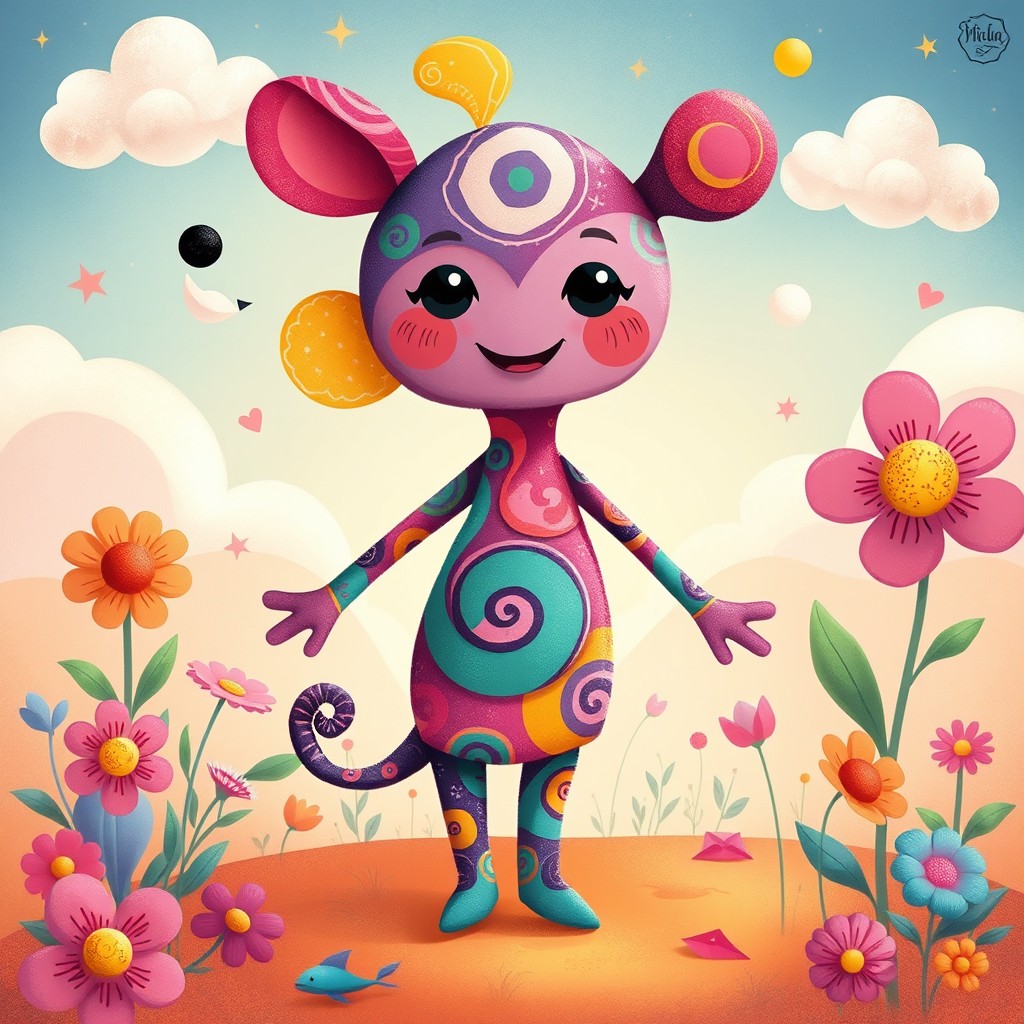 Whimsical Abstract Character Illustration | Playful & Vibrant Designs