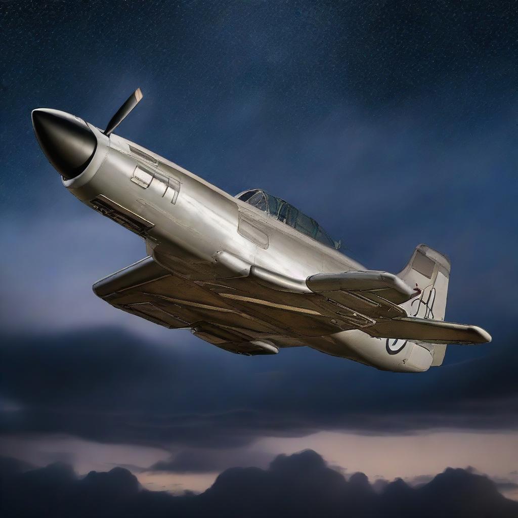 A Class 1 thunderbolt, brilliantly illuminated against a dramatic night sky.