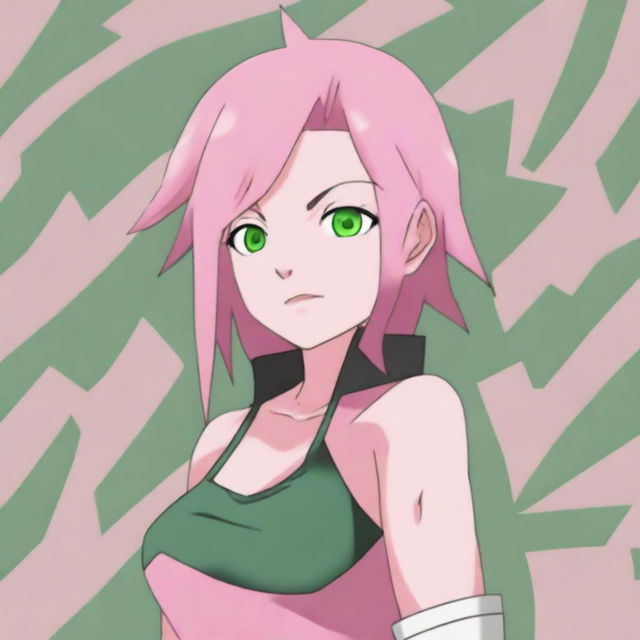 A high-quality digital art image showcasing Sakura Haruno from Naruto