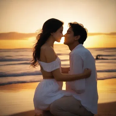 In the romantic movie, the character apperceives the beauty of the sunset based on a past experience with their loved one.