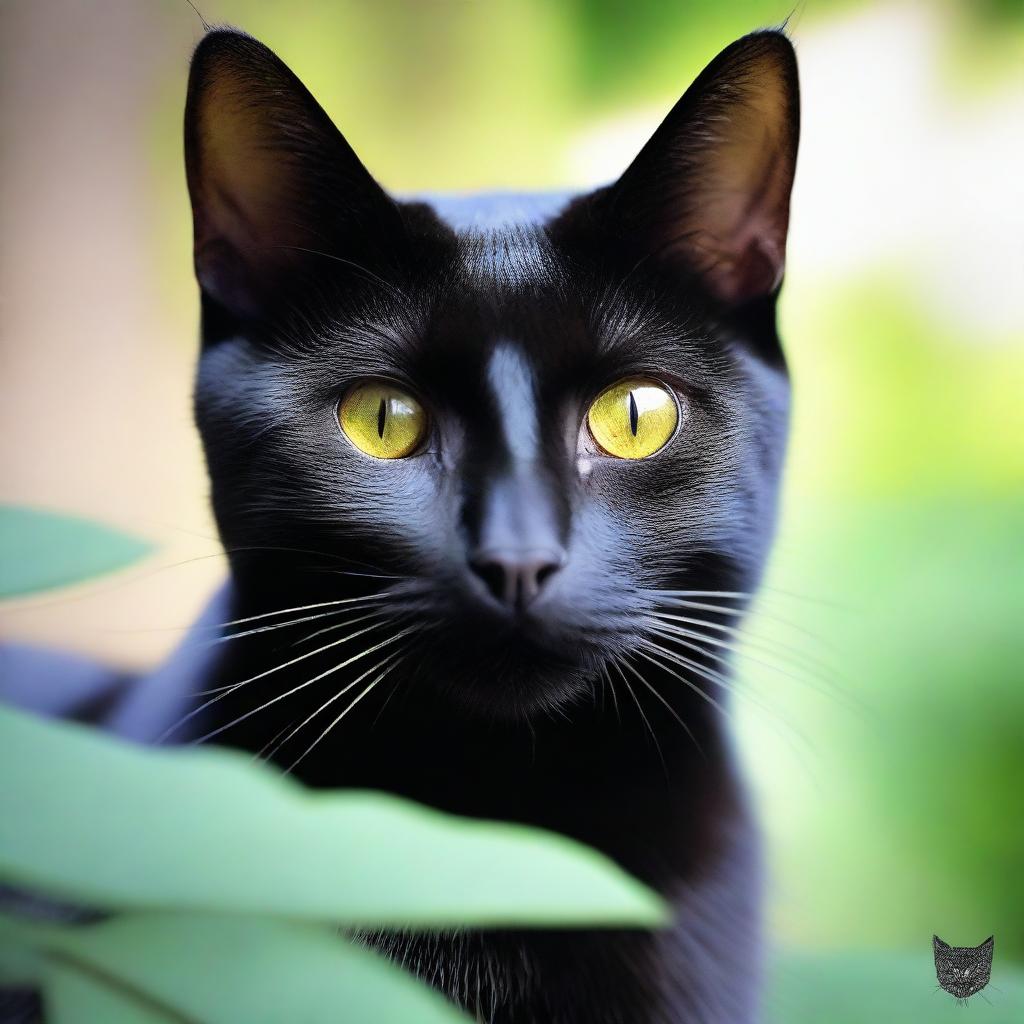 A high-quality, professional photograph capturing a black cat