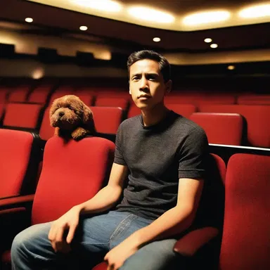 His appetent anticipation for the latest action-packed cinema made him first in line at the movie theater.