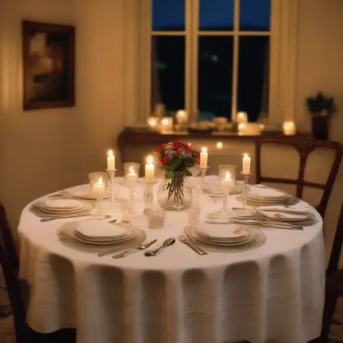 The candlelit dinner with a table set with fine china and an appetising meal created a romantic atmosphere.