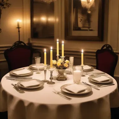 The candlelit dinner with a table set with fine china and an appetising meal created a romantic atmosphere.