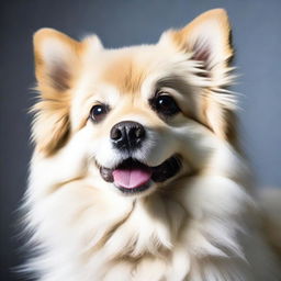 A high-resolution photograph capturing a fluffy dog in all its glory