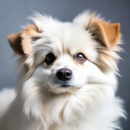 A high-resolution photograph capturing a fluffy dog in all its glory