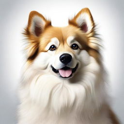 An image of a fluffy dog, depicted in a realistic style with a high level of detail