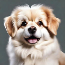 An image of a fluffy dog, depicted in a realistic style with a high level of detail