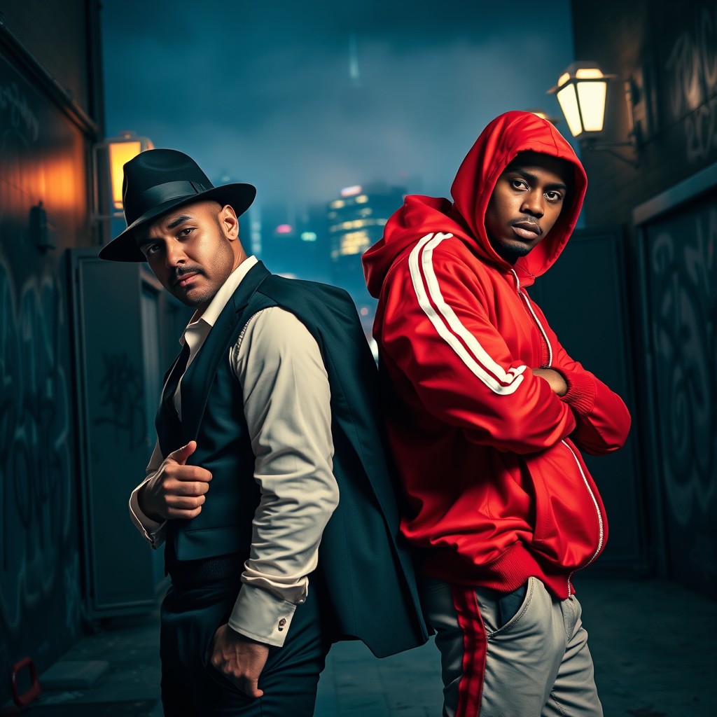 Contrasting Gangsters: A Dynamic Urban Night Scene