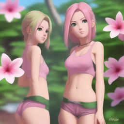 An ultra-high-resolution, photorealistic digital painting of Sakura Haruno from Naruto