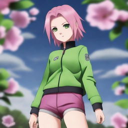 An ultra-high-resolution, photorealistic digital painting of Sakura Haruno from Naruto