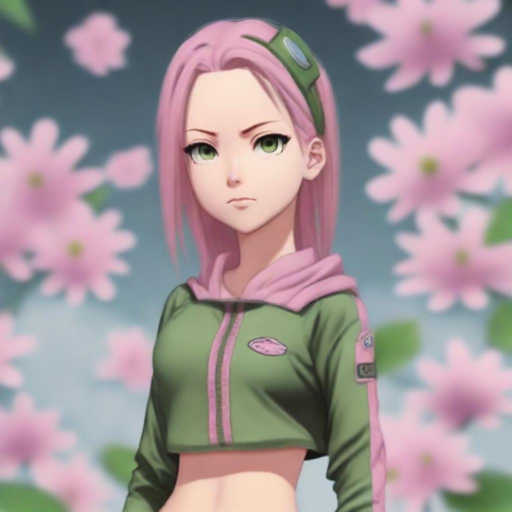 An ultra-high-resolution, photorealistic digital painting of Sakura Haruno from Naruto