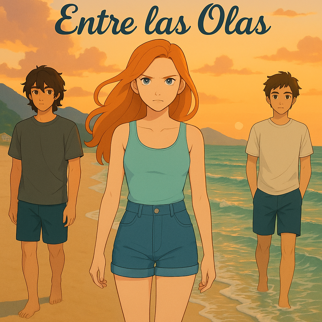 a esto agregale el titulo Entre las Olas, en cursiva, porfavor