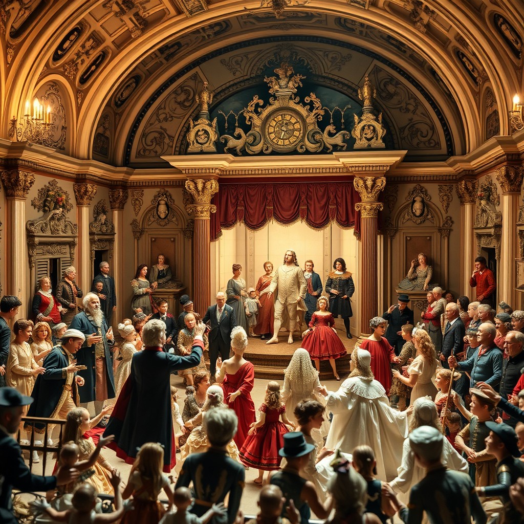 In a magnificent 18th century setting, Lorenz Rosenegger's mechanical theater at Castle Hellbrunn, near Salzburg, is bustling with activity