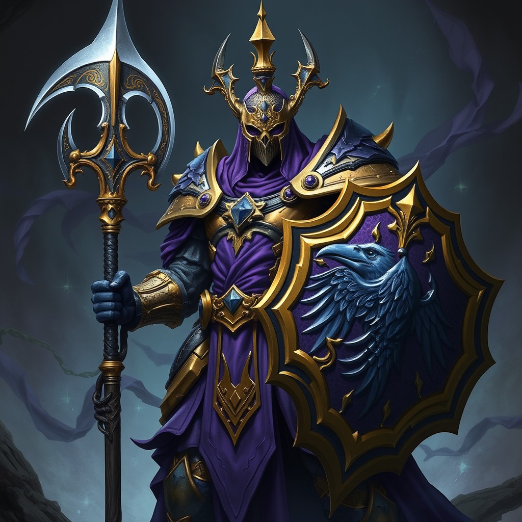A stunning Dungeons and Dragons character art of a Death Domain Reborn Cleric prominently featured in a dramatic scene