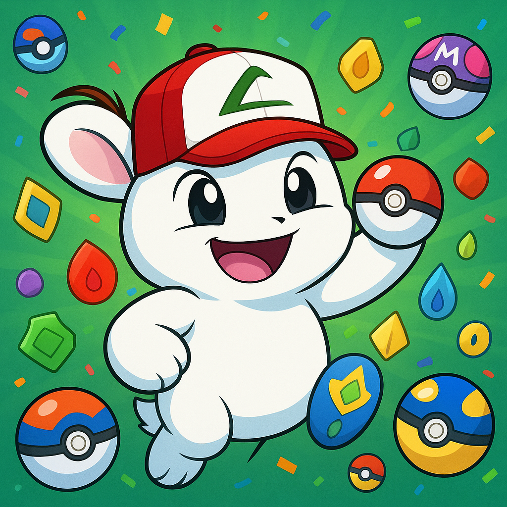 Make this image more Pokémon themed. Do not change any details on the bunny