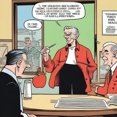 The comic book depicted the apple polisher as a sycophantic character constantly trying to gain favor from those in power.
