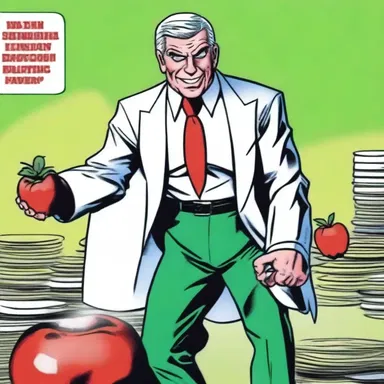 The comic book depicted the apple polisher as a sycophantic character constantly trying to gain favor from those in power.