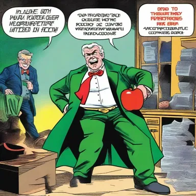 The comic book depicted the apple polisher as a sycophantic character constantly trying to gain favor from those in power.
