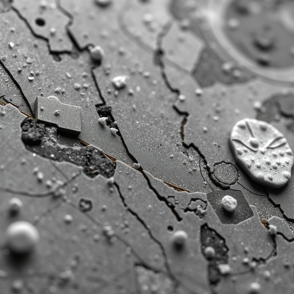 A highly detailed microscopic image of a sensor surface, showcasing intricate patterns and textures