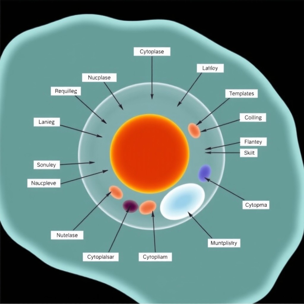 A schematic diagram representing the MCF-7 cancer cell line, showcasing the cell's structure and unique characteristics