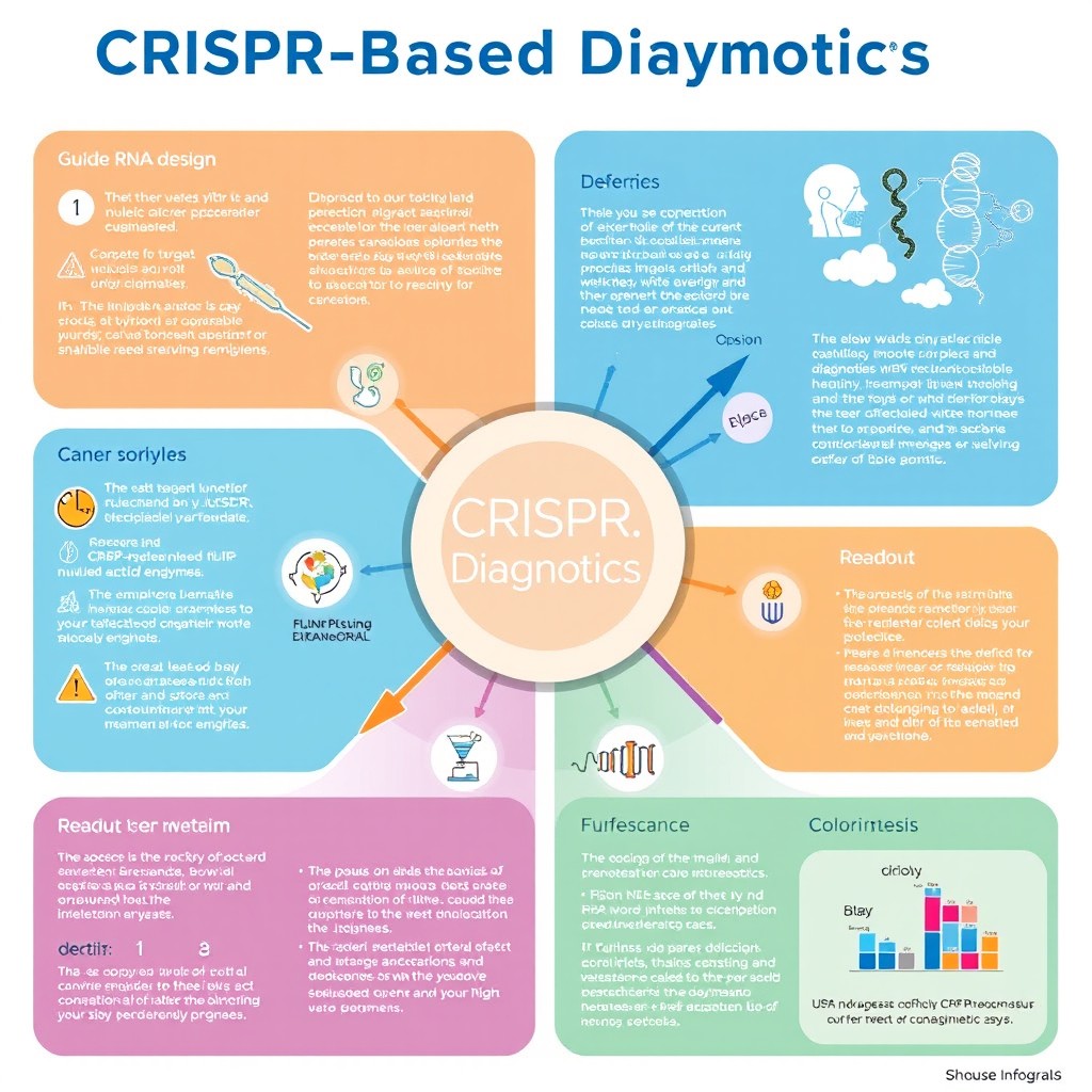 A visually clear and structured infographic diagram focusing on CRISPR-Based Diagnostics techniques